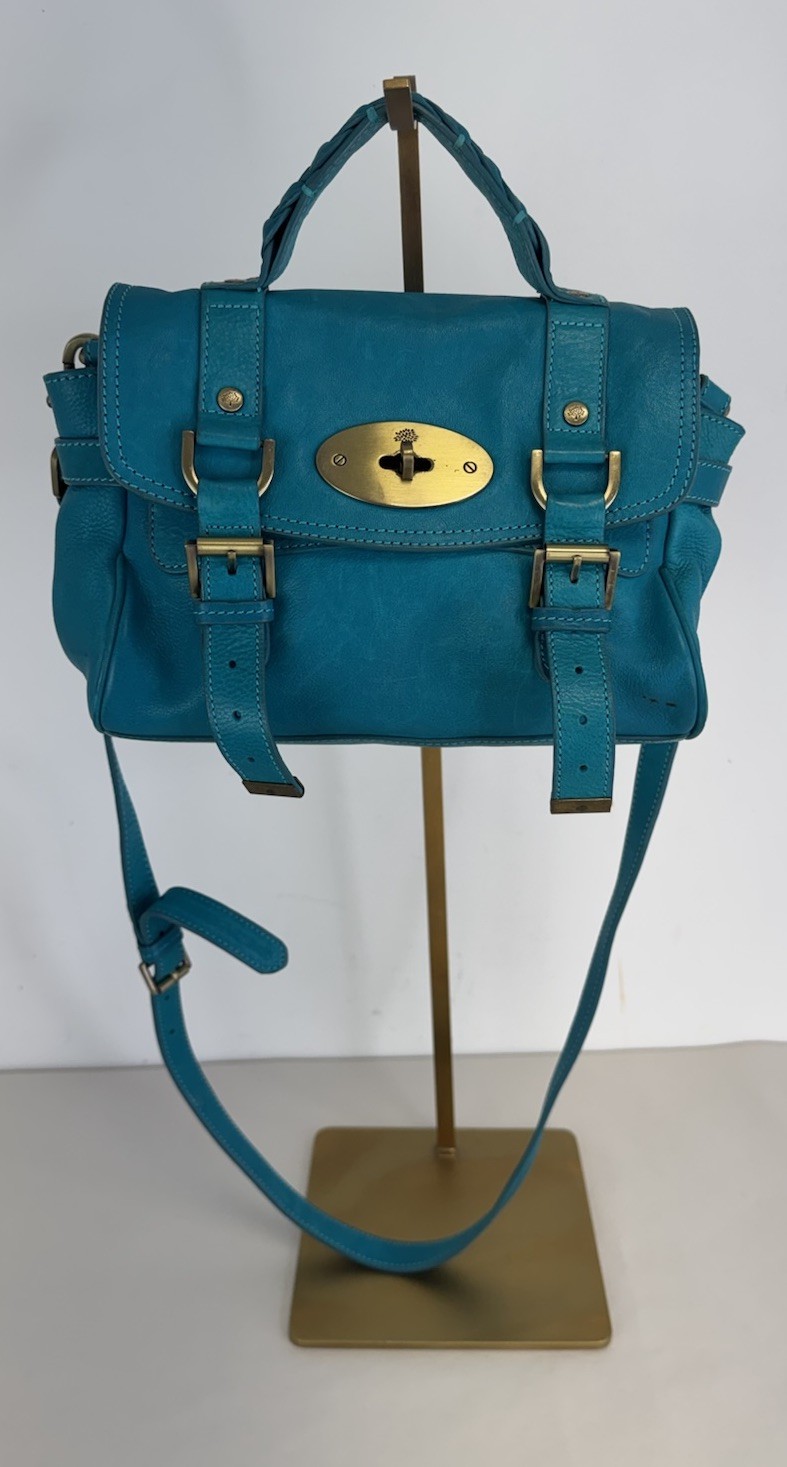 Mulberry Vibrant Turquoise Alexa Women's Small Crossbody Bag/ Handbag 