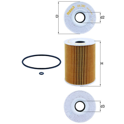 Ölfilter MAHLE OX 380D für Mercedes-Benz Jeep Chrysler CLS G