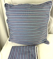 Tommy Hilfiger Set of 2 Euro pillow shams Blue Striped Annapolis 26"