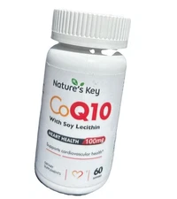 Nature's Key CoQ10 w/ Soy Lecithin; Exp 4/2025; 60 Softgels