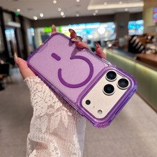 Magnetic Clear Glitter Case For iPhone 18 Pro Max 17 16 15 14 Shockproof Cover