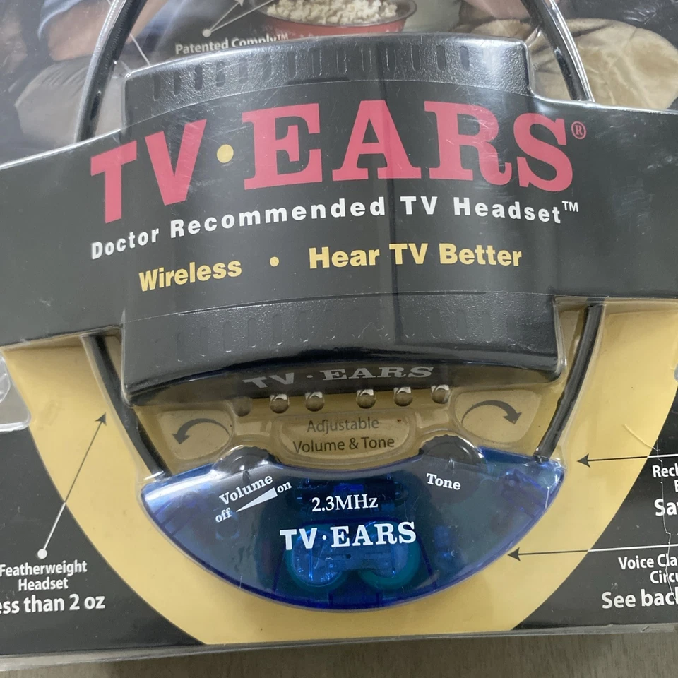 Brand New TV Ears 2.3 MHZ Wireless Headset Headphones TV Hearing Aid System - Image 3 of 4