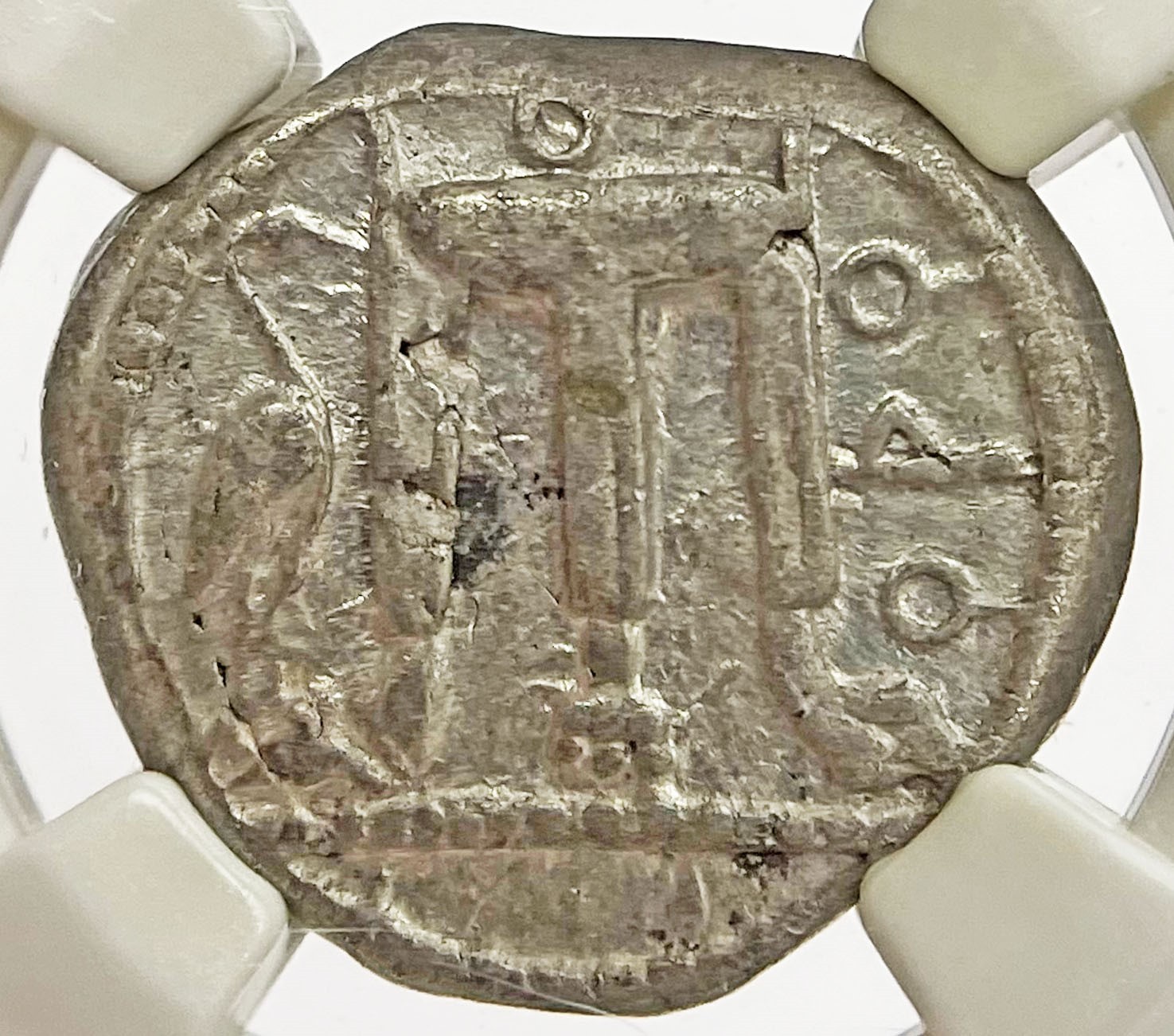 c. 480- 430 BC SILVER AR STATER BRUTTIUM CROTON TRIPOD COIN NGC CHOICE XF 4/5