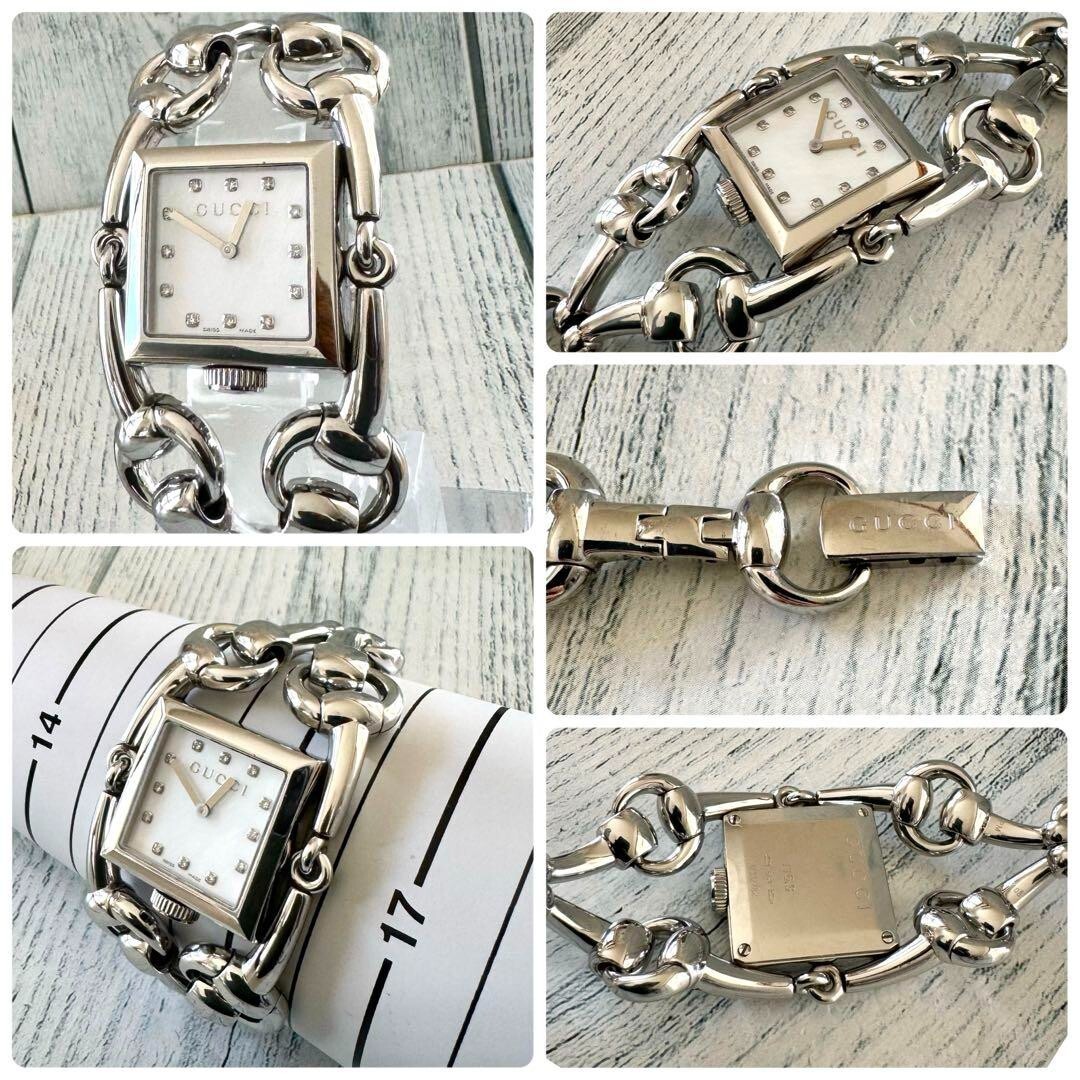 GUCCI Watch 116.3 Signoria Diamond Rare Used From Japan Check