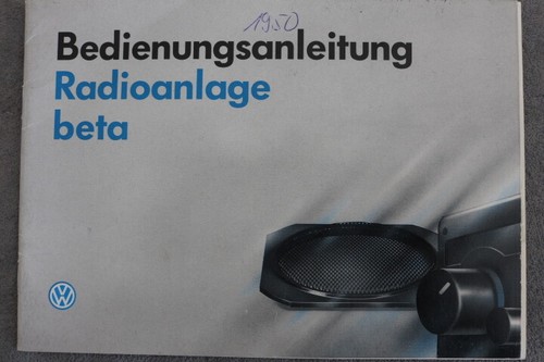 VW Radioanlage "beta" Bedienungsanleitung "1994" Betriebsanleitung Radioanlage