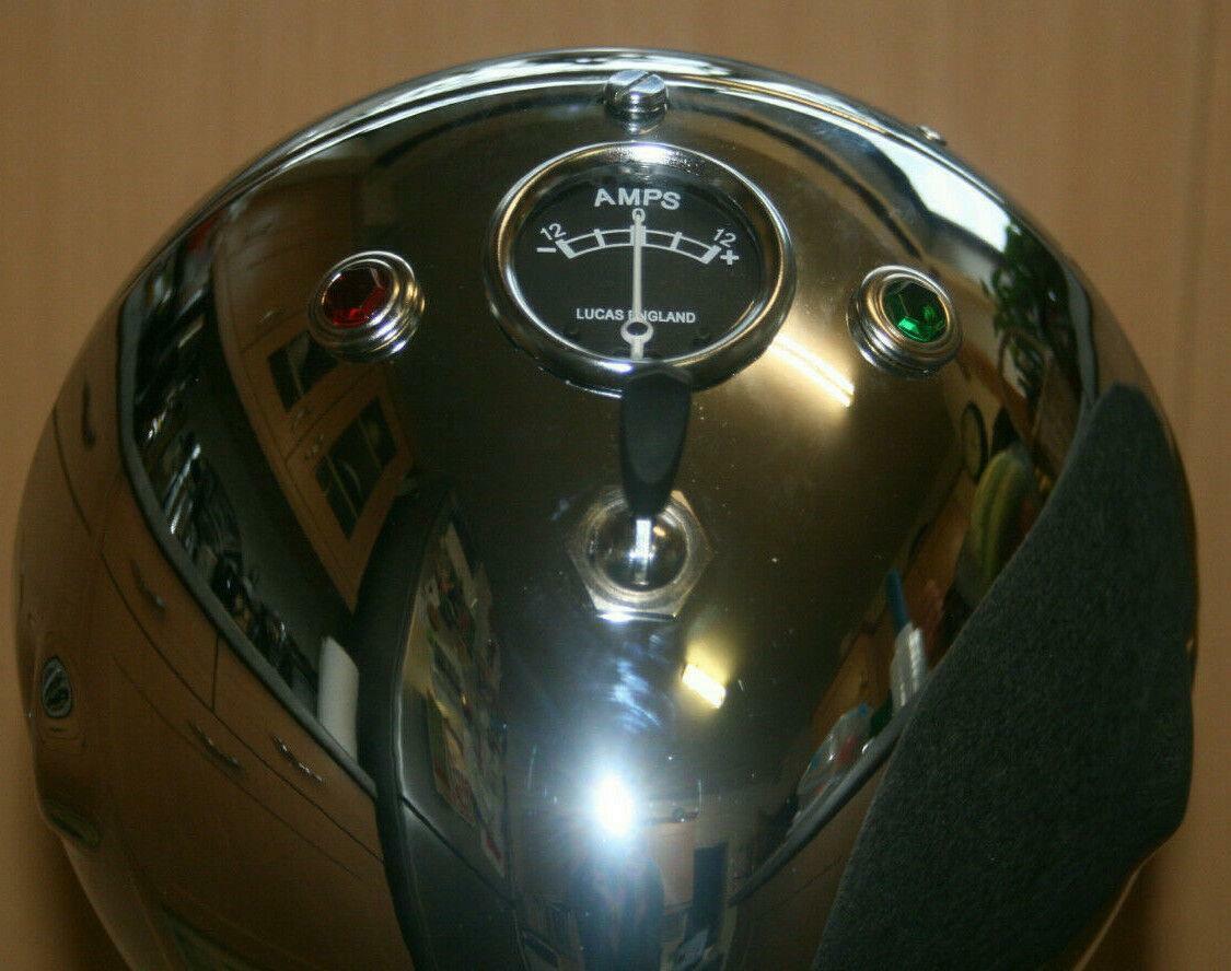 TRIUMPH BSA GENUINE LUCAS 7 H4 WIPAC HEADLIGHT WITH AMMETER 12V 99 0608 Ss700p