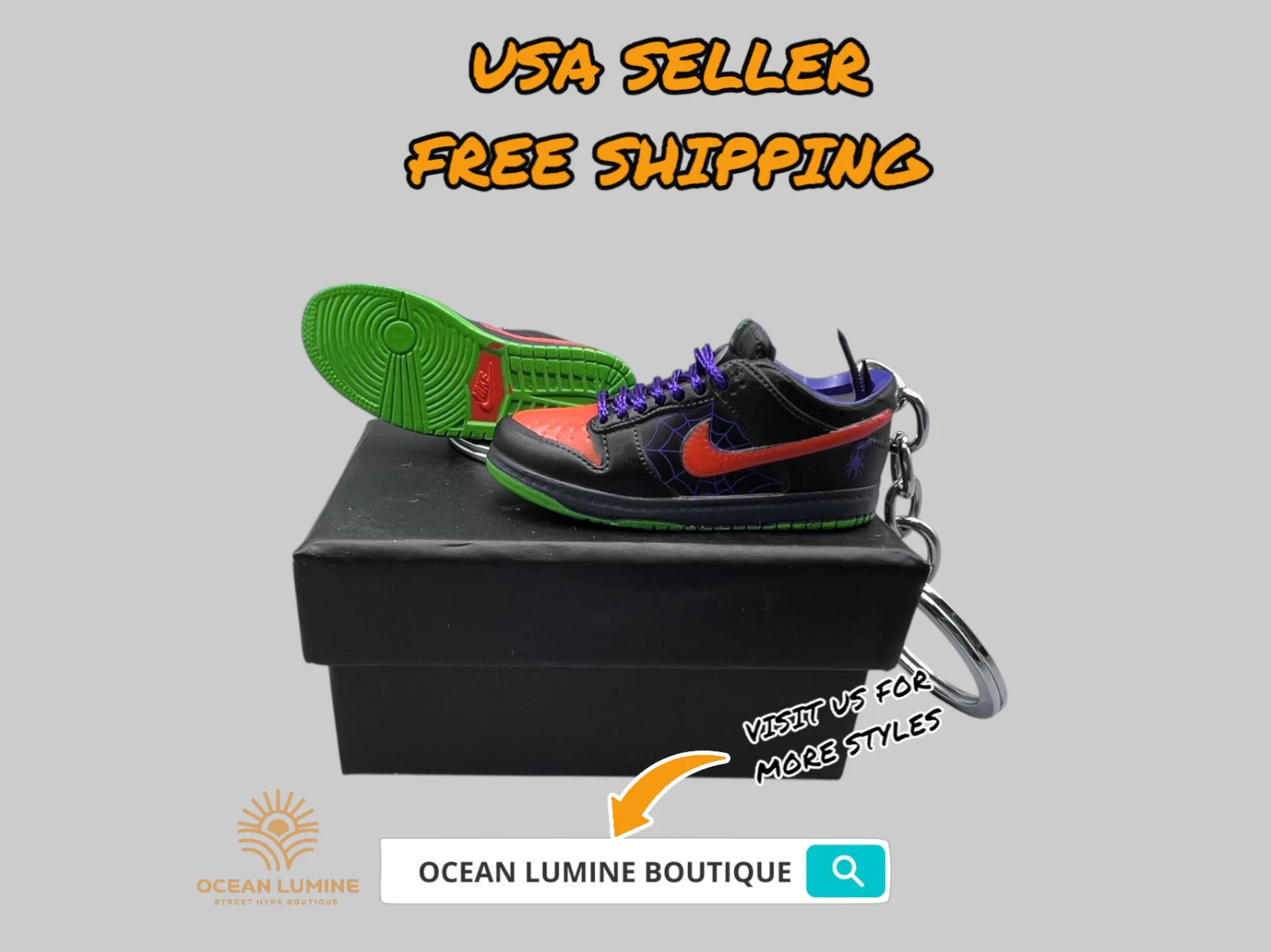 SB Dunk Low Mini Porte clés Baskets 3D, Baskets Basketball Boîte de Collection Options
