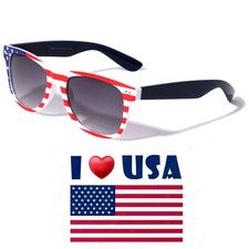 USA AMERICAN FLAG STARS STRIPES PATRIOTIC SQUARE SUNGLASSES CLASSIC 80s RETRO