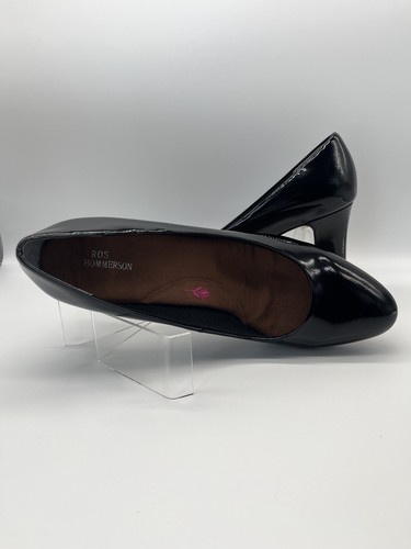 Zapatos de salón Ros Hommerson VALEDA clásicos de charol negro para mujer 🌺 Talla 10 ~ NUEVO - Imagen 4 de 9