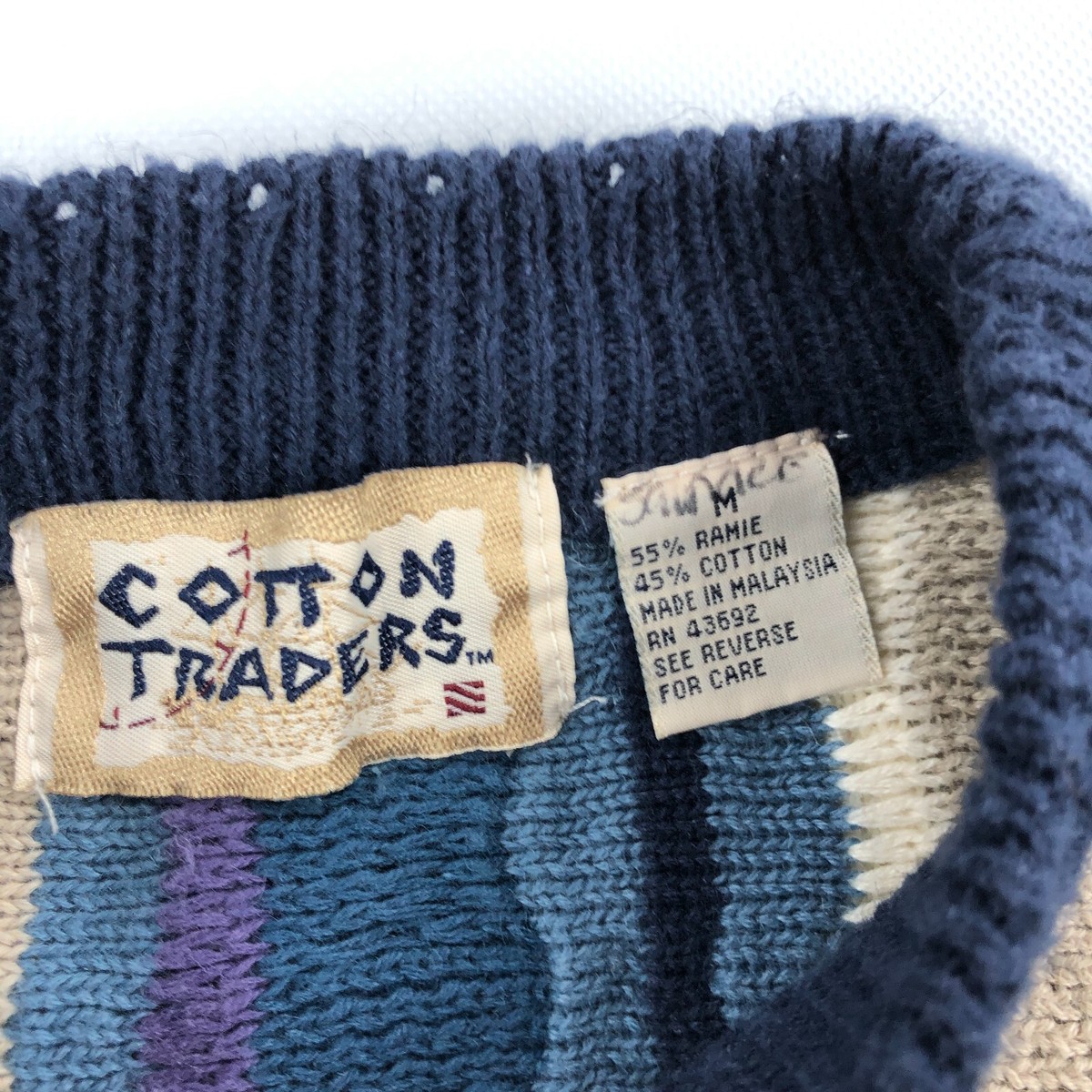 トップス 90s COTTON TRADERS 3D knit Cotton Traders Sweater Mens Medium Vintage 3D Knit 90s | eBay