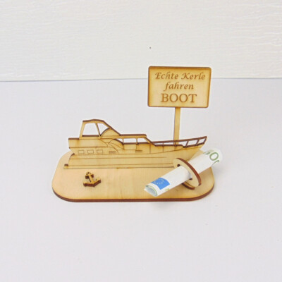 Geschenkidee Motorboot personalisierbare Dekoration oder Geldgeschenk