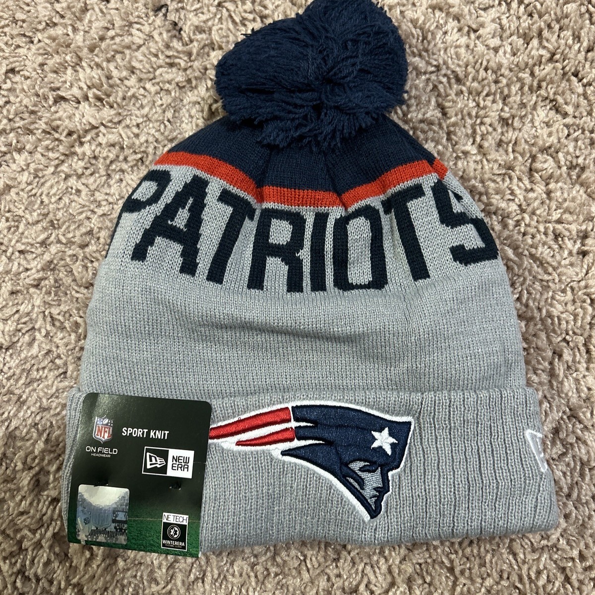 New England Patriots New Era knit pom hat 2014 AUTHENTIC Brady