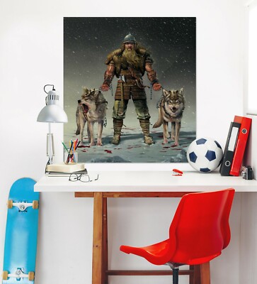 3D Mountain Viking Wolf A153 Wall Stickers Wall Murals Wallpaper Vincent Amy