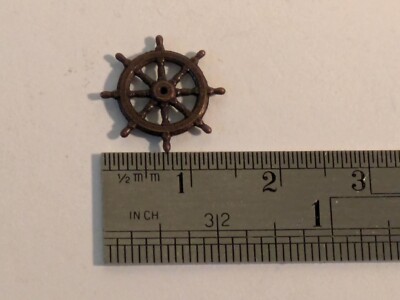 Ship Model Fittings Parts 8 spoke 14mm Bronze Ship's wheel