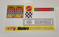 Sizzlers Speed Brake Dual And Single Lane Stickers Hot Wheels!
