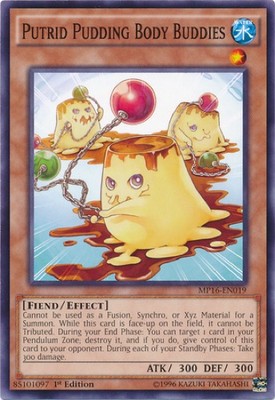 3 x Putrid Pudding Body Buddies (MP16-EN019) - Common - Near Mint - 1st Edition