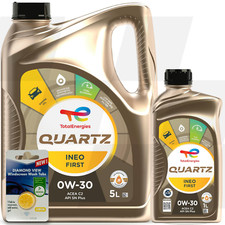 Total Quartz Ineo First 0W-30 0W30 Engine Oil 6L 6 Litres + 5L SCREENWASH TAB