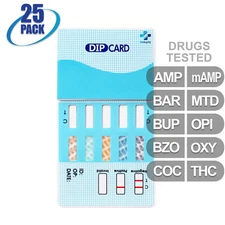 NEW Mintegrity Drug Test 10-Panel Dip Card Urine Home Kit 25-Pack #MI-WDOA-9104