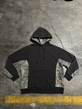 Vintage Real Tree Camo Pullover Hoodie Sweatshirt Size Large Distressed