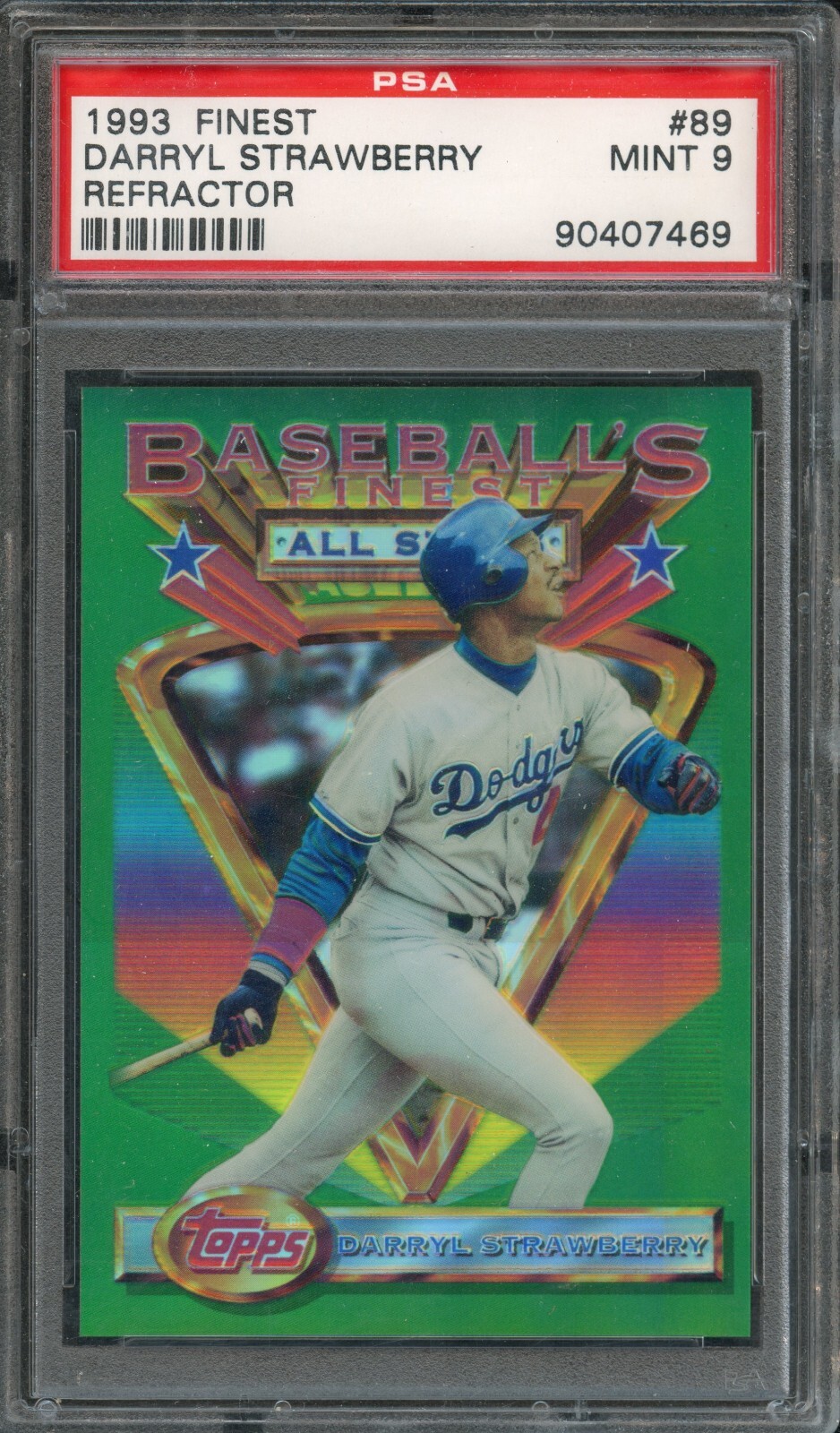 BB - 1993 - Finest - Refractor - #89 - Darryl Strawberry - PSA 9 - MINT
