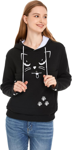 Cat Dog Pouch Hoodie Large Pet Pouch Sweatshirt Puppy Kitten Holder Carrier Pull - Picture 6 of 12