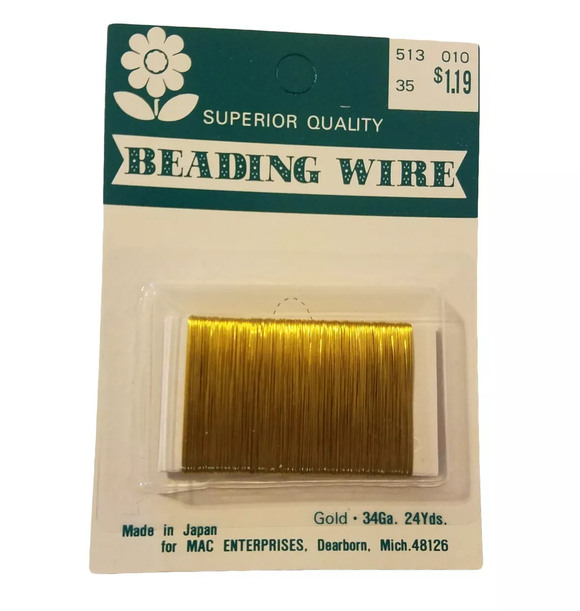 288 yards 34 Gauge Gold Beading Wire for Beads Jewelry Making