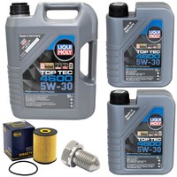 MotoröL Set 4600 5W-30 Liqui Moly 7 Liter + ÖLfilter + Schraube FüR VW Touareg