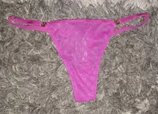 Vs logo hardware Adjustable String thong Panty BRAND NEW small Hot Pink Logo 