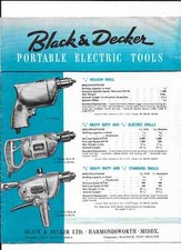 BLACK & DECKER  Power Tools - 12 page Sales brochure & 8 page price list 1951