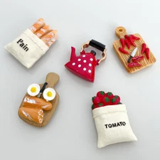 Wrapables ​3D Resin Refrigerator Magnets for Kitchen (Set of 5)