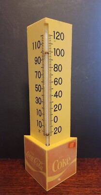 Vtg Coca Cola Enjoy Coke Triangle Counter store Thermometer Sign Lowest Price. 