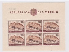 SAN MARINO 1951   FOGLIETTO" U.P.U." 300 LIRE -GOMMA INTEGRA MNH.