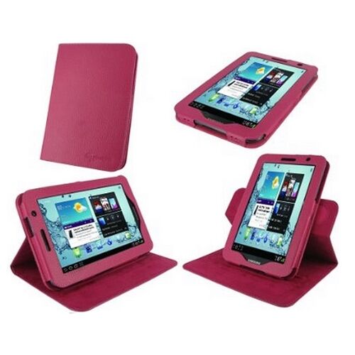 rooCASE for Samsung Galaxy Tab 2 7" Dual-View Vegan Leather Case Magenta Lot C16