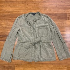 Social Standard by Sanctuary Utility Jacket Womens Medium Green Drawstring Waist