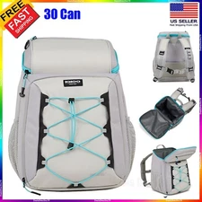 Igloo Maxcold Cooler 30 Can Backpack Insulated With Bungee Ash Gray Aqua NEW