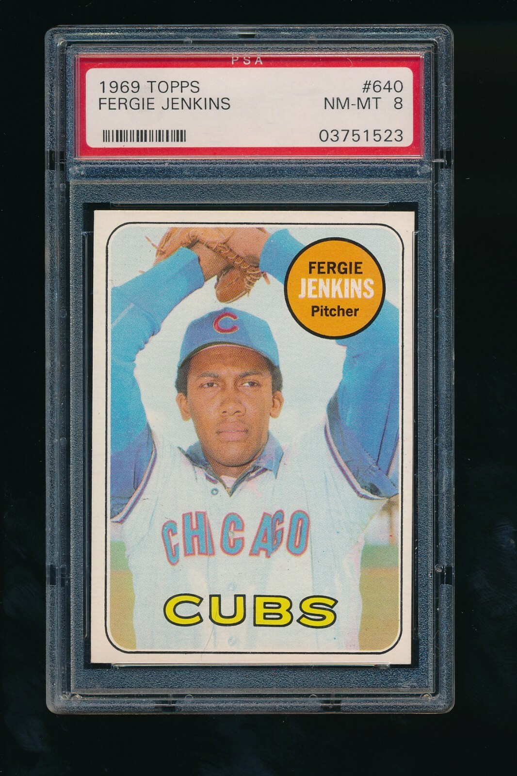 1969 Topps #640 Fergie Jenkins PSA 8 NM-MT Chicago Cubs HOF