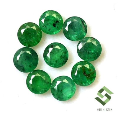 4 mm Natural Emerald Round Cut Lot 09 Pcs 2.04 CTS Calibrated Loose Gemstones