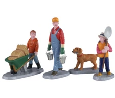 LEMAX-Morning Chores -Holiday Village -4 piece farm workers set