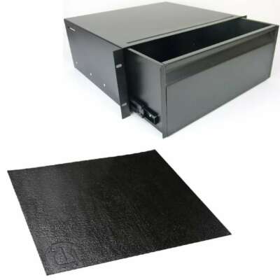 Adam Hall 874E04 ERGO 4U Rack Drawer 19'' with Anti-Slip Mat Non-Slip Pad
