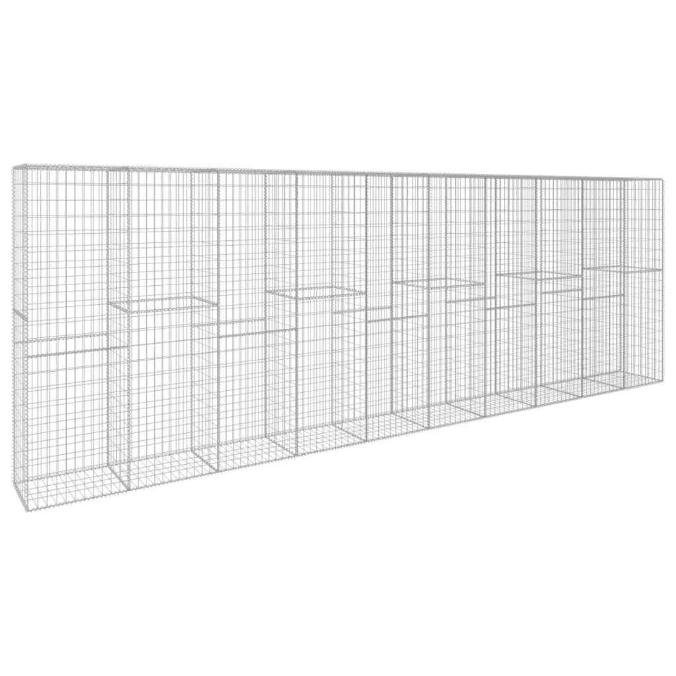 Gabionenwand mit Abdeckung Stahl 600x50x200cm Gabione Steinkorb Mauer vidaXL - Bild 2 von 4
