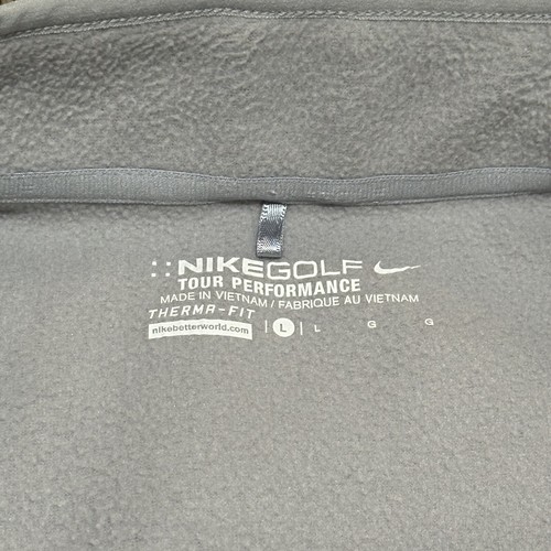 Nike Golf Quarter Zip Mens L Zip Fleece Lined Black Athletic Tour Performance - Picture 4 of 8