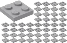 ☀️50x Lego 2x2 LIGHT BLUISH GRAY Plates Base Star Wars Piece Bulk Lot #3022