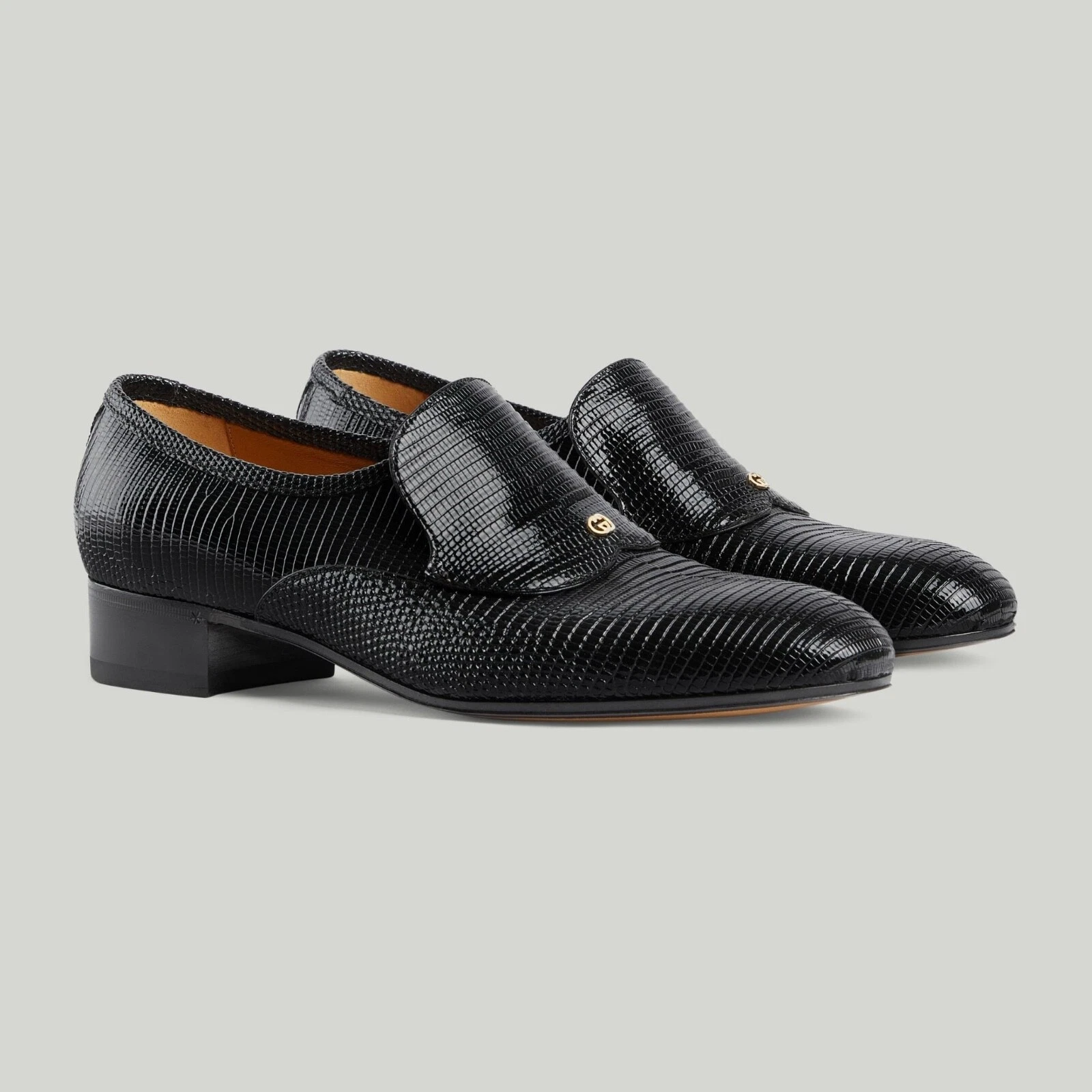Mocassins Gucci cuir alligator GG noir UK 8 EU 42 US 9 54167G chaussures PRIX CONSEILLÉ