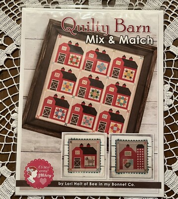 Quilty Barn Cross Stitch Pattern Mix & Match Lori Holt It s Sew Emma Hand NEW
