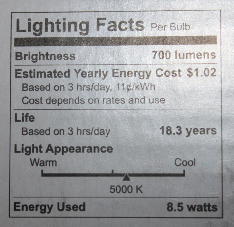 (6 pack) TCP (65W) 8.5W LED 5000K Daylight BR30 Flood 700 Lumens Light Bulb NEW - Image 2 of 3