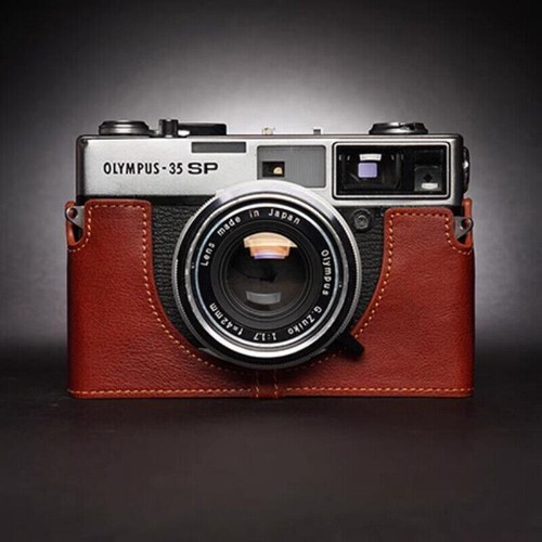 Genuine Leather Half Camera Case Bag Cover Handmade For Olympus 35SP Film Camera - Photo 10/16