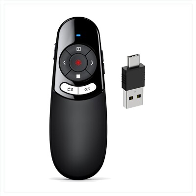 Kabellose USB C Powerpoint Fernbedienung Presenter mit Laserpointer Fernsteue...