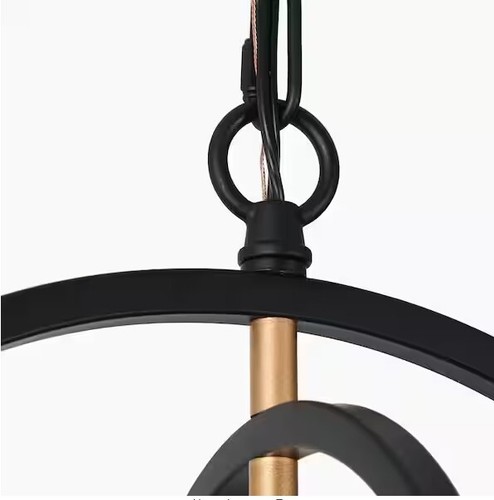 Zevni 4-Light Farmhouse Lantern Dark Gold Dining Room Chandelier NEW - Picture 3 of 6