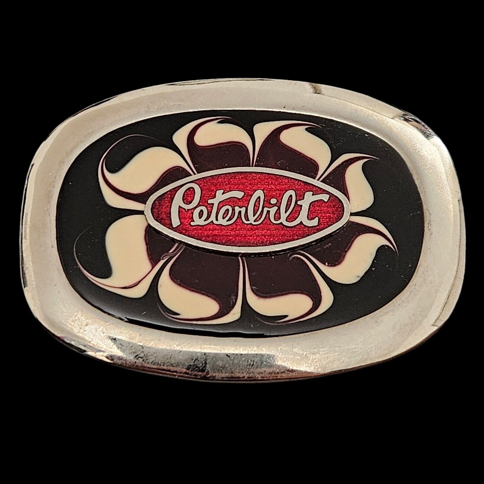 Vintage Peterbuilt Silver Tone Belt Buckle  3.75" - image 1