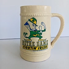 Vintage University Of Notre Dame Fightin’ Irish Beer Stein Beer Mug